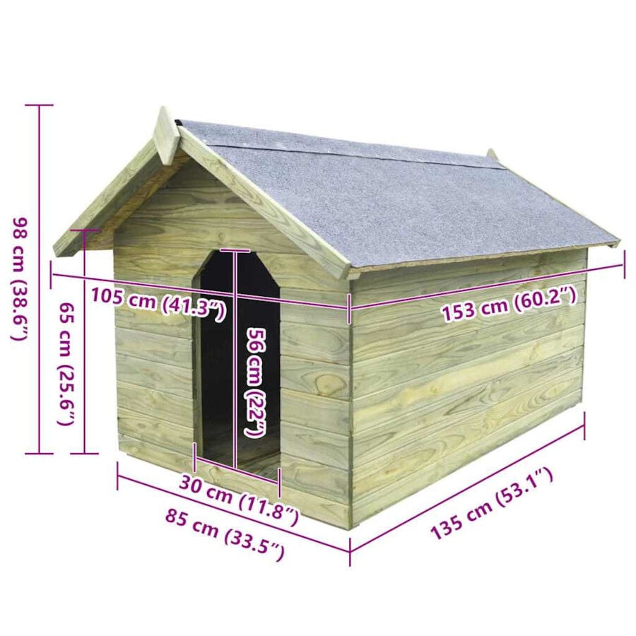 Vidaxl caseta de madera para perros thumbnail