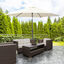 Outsunny Sombrilla para Jardín Ø260x235 cm Parasol de Aluminio con Reclinable con Manivela y 6 Varillas para Terraza Exterior Balcón Crema, , large indicador imagen numero 2