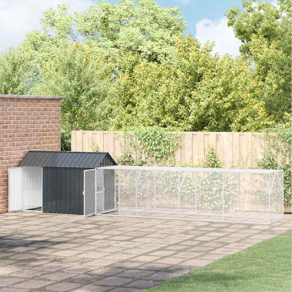 vidaXL Jaula para Aves Antracita 425 x 304 x 247 cm Acero galvanizado, , large Imagen numero 7