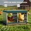 PawHut Ponedero para Gallinas de Acero Galvanizado con 2 Huecos, Caja Nido para 2 Gallinas con Techo Impermeable y Ventilaci&oacute;n, para Recoger los Huevos m&aacute;s Limpios, Plateado y Verde, , large indicador imagen numero 4