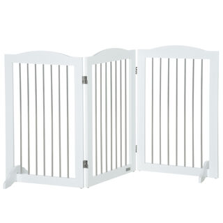 PawHut Barrera de seguridad blanca para perros