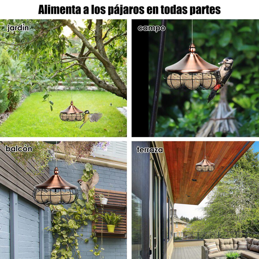 COSTWAY Comedero Colgar para Pájaros con Alambre de Acero Inoxidable para aves thumbnail