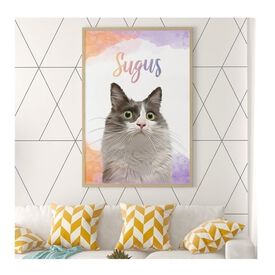 Mascochula sugus retrato realista personalizado en lámina con tu mascota