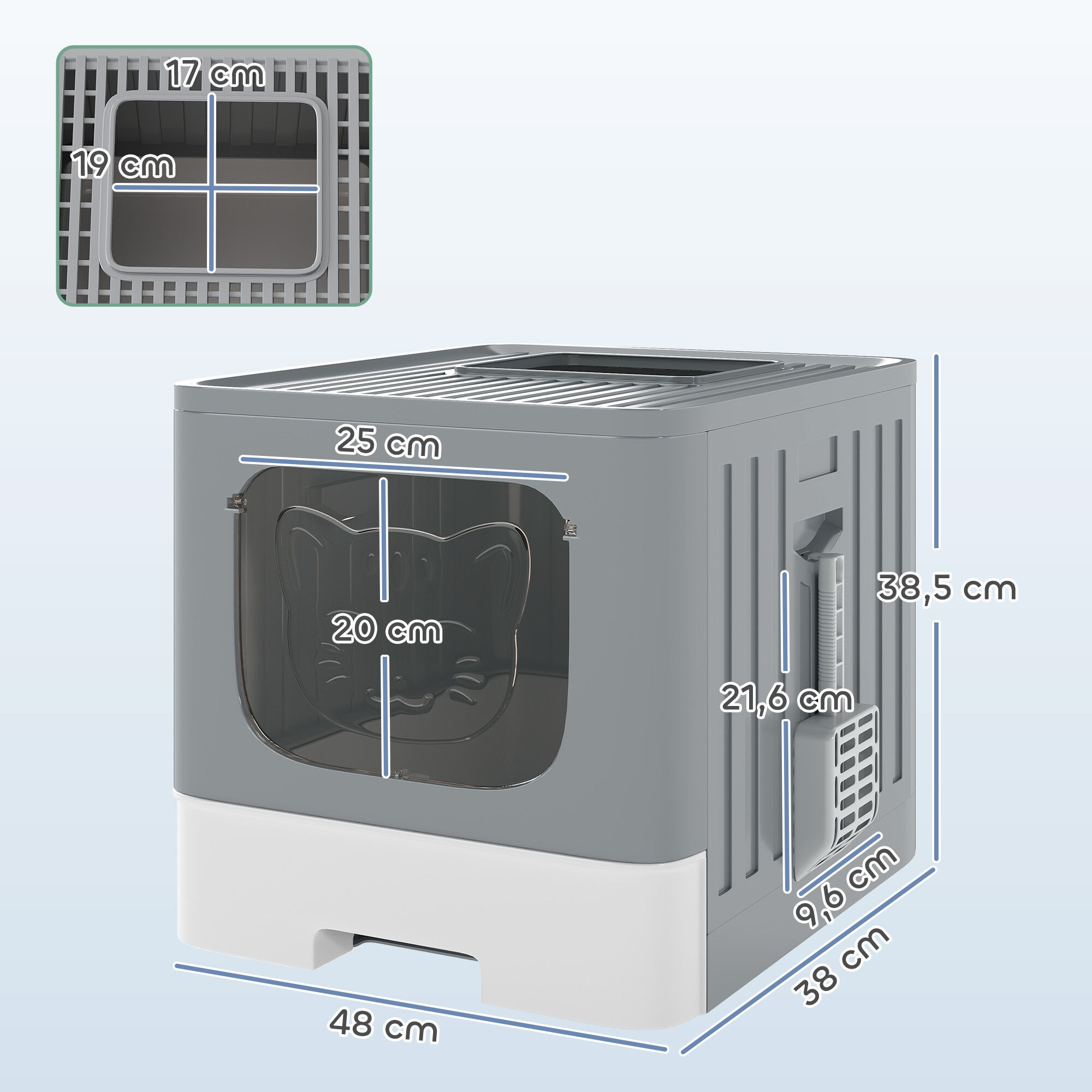 PawHut Arenero para Gatos Gris, , large Imagen numero 3