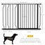 PawHut Barrera de Seguridad Extensible Barrera para Mascotas con 3 Extensiones Montaje a Presión Doble Bloqueo para Puerta Pasillo Escalera 75-145x76 cm Negro, , large indicador imagen numero 8