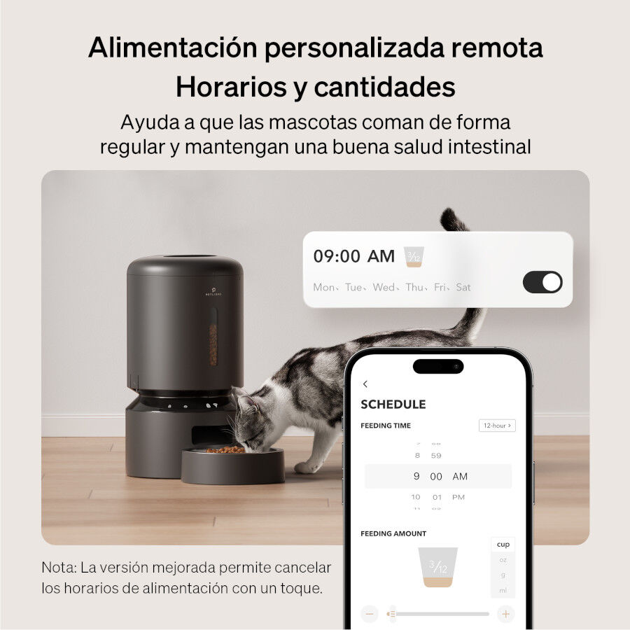 Petlibro Granary Wi-Fi Comedero Autom&aacute;tico Negro para perros y gatos, , large Imagen numero 3