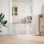 vidaXL Puerta para perros plegable 3 paneles madera álamo blanca 150cm, , large indicador imagen numero 8