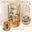 COSTWAY Árbol para Gatos Moderno, Torre Alta de 160 cm con Estructura Metálica, Percha Superior Acolchada, Plataformas, Hamaca y Auto-cepillo para Gatos, Mueble Multinivel para Mascotas con Postes Rascadores  , , large indicador imagen numero 4
