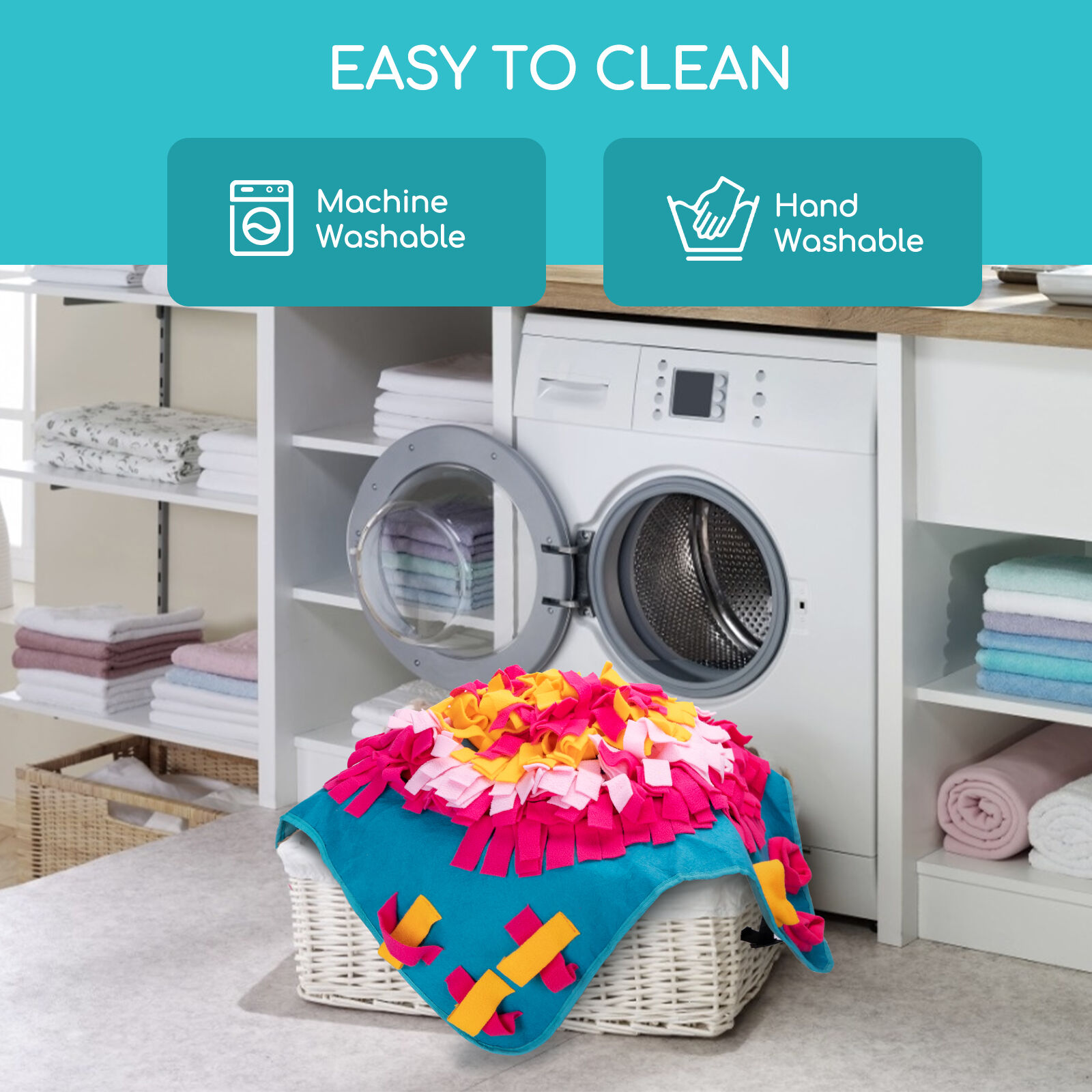 Nobleza - Alfombra Olfativa Juego de Inteligencia para Perros &ndash; Juguete Interactivos Snuffle Mat para Perros - Estera de Alimentaci&oacute;n Lenta Port&aacute;til para Entrenamiento de Forrajeo, 70*70cm, , large Imagen numero 5