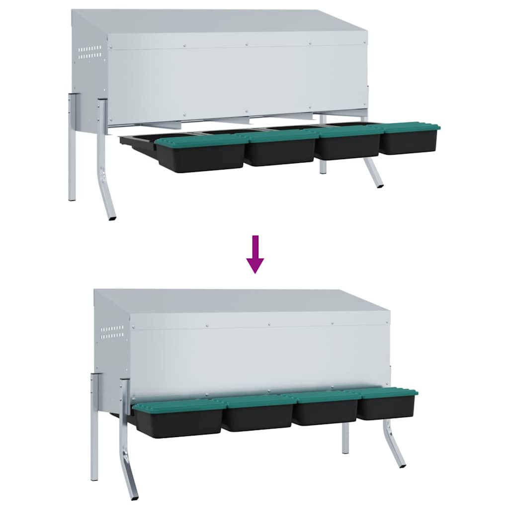 vidaXL Nido para gallinas de acero galvanizado thumbnail