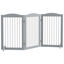 PawHut Barrera de Seguridad para Perros Plegable para Escaleras y Puertas Valla para Perros Pequeños y Medianos de 3 Paneles con Soporte de Pie para Interiores 154x30x80 cm Gris, , large indicador imagen numero 1
