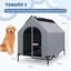 COSTWAY 2 en 1 Caseta para Perros, Casa para Perros con 2 Ventanas Enrollables, Malla Transpirable, Revestimiento de PVC Impermeable, Refugio para Perros para Interior y Exterior (84 x 132 x 114 cm), , large indicador imagen numero 5