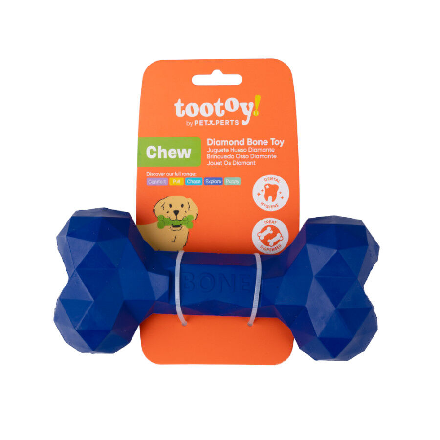 Tootoy! Hueso Portagolosinas de Goma Azul para perros, , large Imagen numero 7