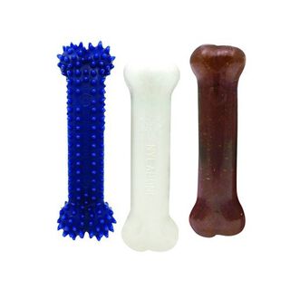 Kit 3 mordedores Nylabone de principiantes para cachorros