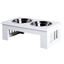 Pawhut comedero elevado doble blanco para perros, , large indicador imagen numero 1