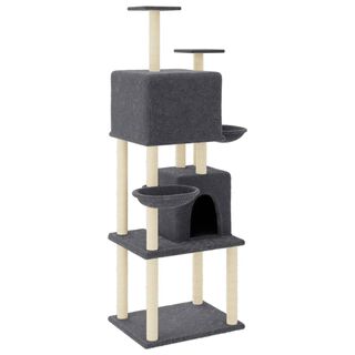 vidaXL Rascador Postes de sisal Gris Oscuro 180 cm para gatos