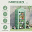 Outsunny Invernadero de Jardín con 4 Estantes y Cubierta de PE Tipo Caseta de Tubo Acero Vivero Casero para Cultivo de Plantas Flores Macetas 70x50x160 cm Verde, , large indicador imagen numero 5