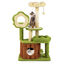 COSTWAY Árbol para Gatos de Bosque, Torre Multinivel con Condo Tronco, Plataforma Floral Acolchada, Rascador de Sisal y Juguetes, Centro de Actividades para Gatitos y Adultos, Verde + Marrón, , large indicador imagen numero 1