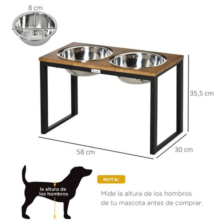 PawHut Comedero Elevado para perros, , large image number null