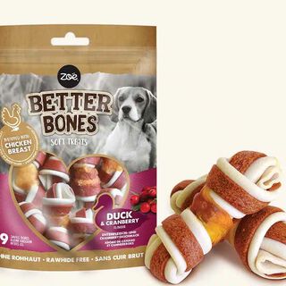 Zoë Golosina Masticable twist pato con arándanos para perros 