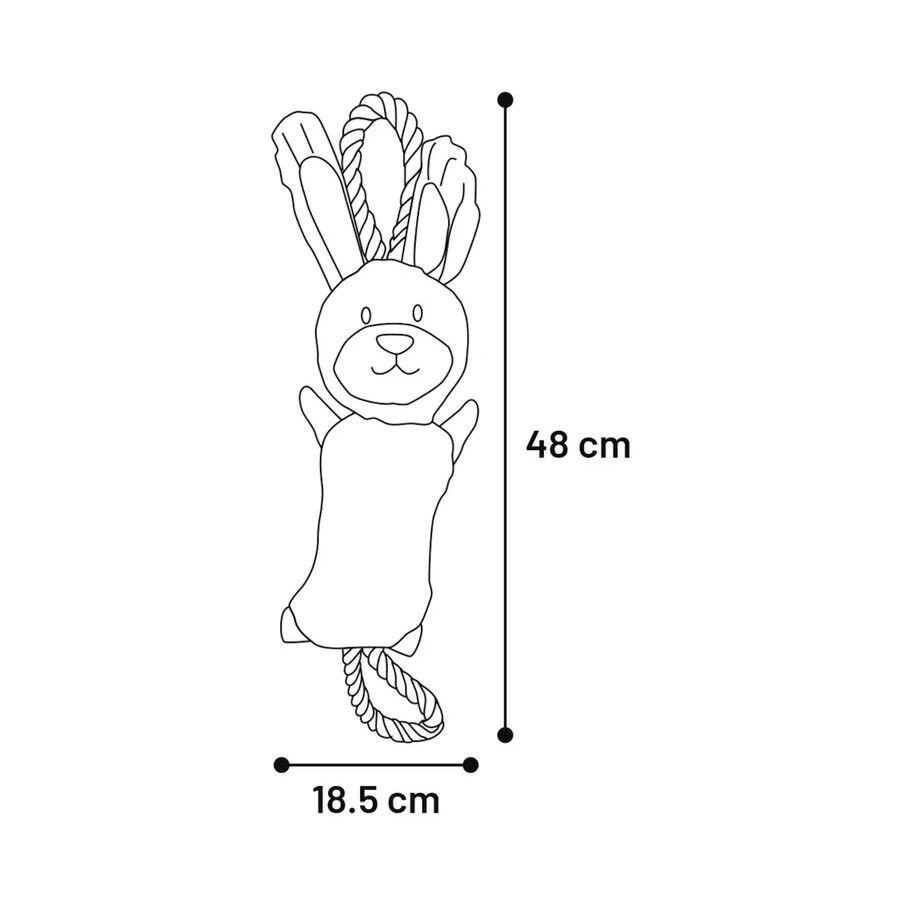 Flamingo Gommy Conejo de Peluche con cuerdas para perros, , large Imagen numero 2