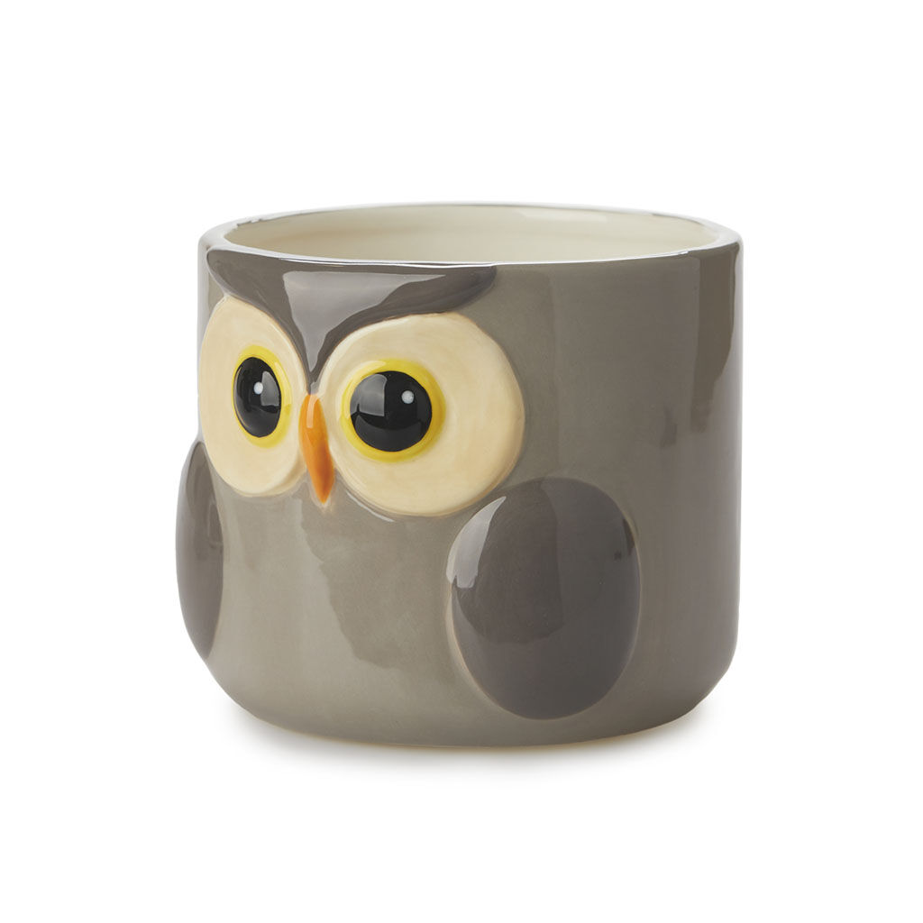Balvi Maceta Owl Color gris Original maceta con dise&ntilde;o de b&uacute;ho Cer&aacute;mica 11,7x13,5x135 cm, , large Imagen numero 3