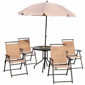 Conjunto de muebles Outsunny para jardín color Crema