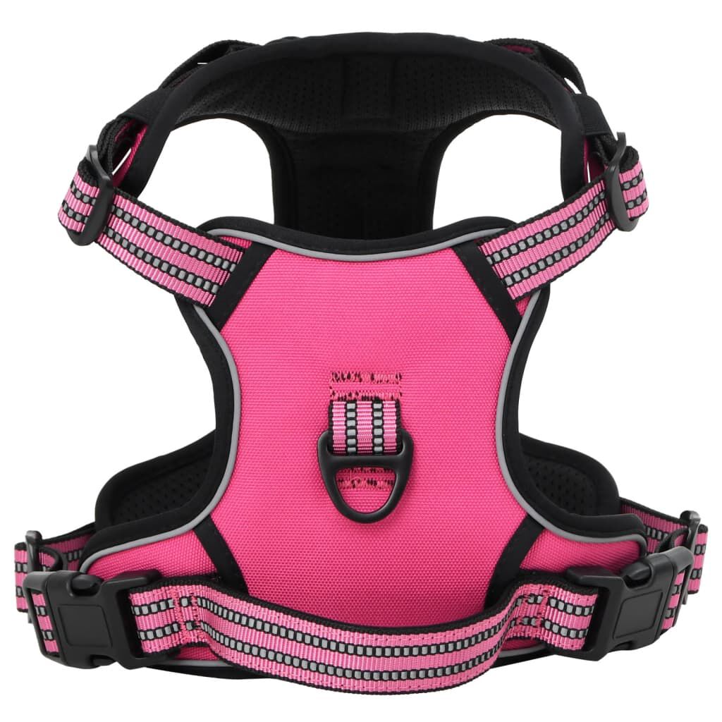 vidaXL Arn&eacute;s para perros con correa y collar ajustable rosa S, , large Imagen numero 2