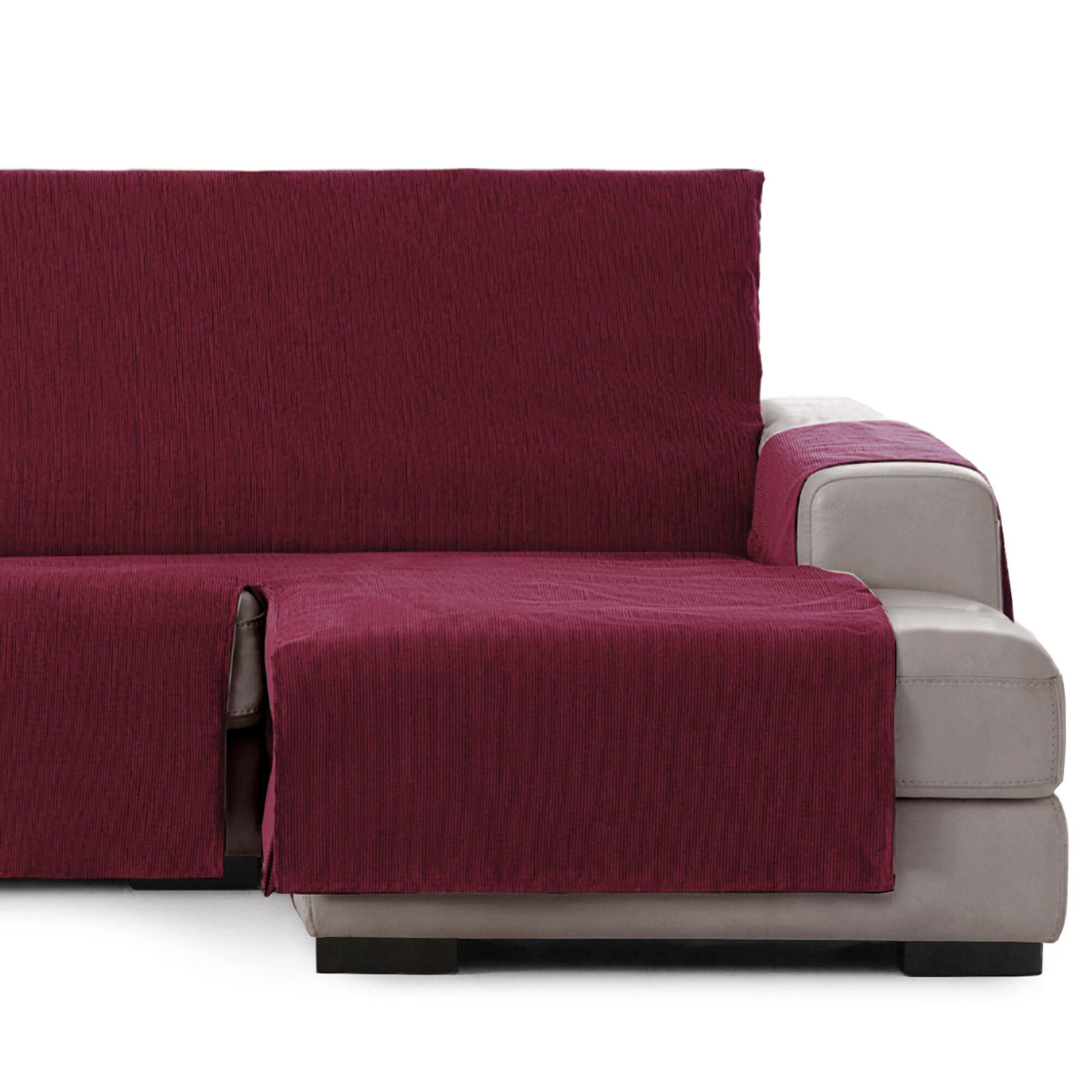 Vipalia Protector Funda Chaise Longue Lisa. Cubresofa Chenilla. Dise&ntilde;o Elite. Color Rojo. Chaise Corto Derecha, , large Imagen numero 1