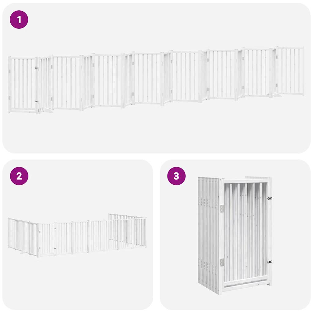 vidaXL Puerta para Perros Plegable Paneles Puerta de Seguridad Madera de &Aacute;lamo, , large Imagen numero 8