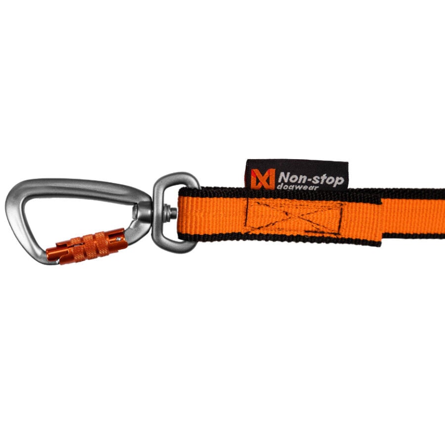 Non-stop dogwear Bungee Correa El&aacute;stica Negra y Naranja para perros, , large Imagen numero 4