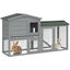 PawHut Conejera de Madera de 2 Niveles, Jaula para Conejos Grande con Techo Asf&aacute;ltico, Bandeja Extra&iacute;ble y Escalera, Conejera para Exterior, para Cobayas y H&aacute;msteres, 150x45x85 cm, Gris, , large indicador imagen numero 1