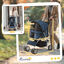 PawHut Carrito para Perros Plegable Cochecito para Mascotas Carrito para Perros Pequeños con Toldo Ajustable Cesta de Almacenaje Ventanas de Malla Portavasos y 2 Ruedas 75x45x97 cm Azul Oscuro, , large indicador imagen numero 3
