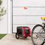 vidaXL Remolque de bicicleta para perros hierro tela Oxford rojo gris, , large indicador imagen numero 6