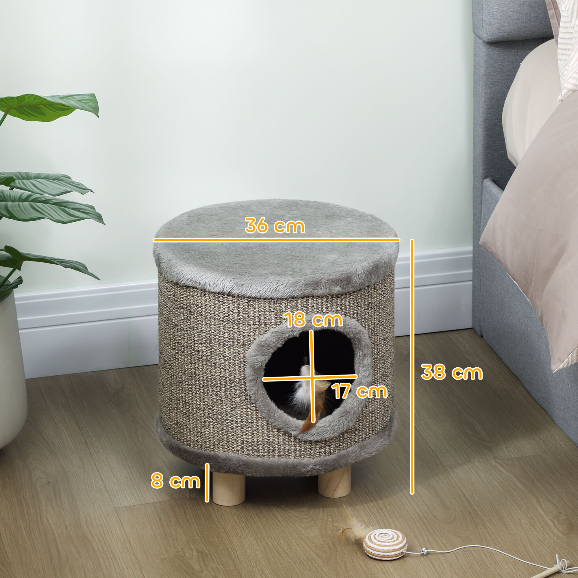 PawHut Casa para Gatos Gris thumbnail