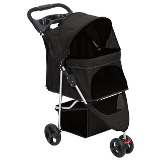 Vidaxl cochecito negro para perros