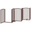 vidaXL Puerta para perros plegable 6 paneles álamo marrón roble 300 cm, , large indicador imagen numero 9