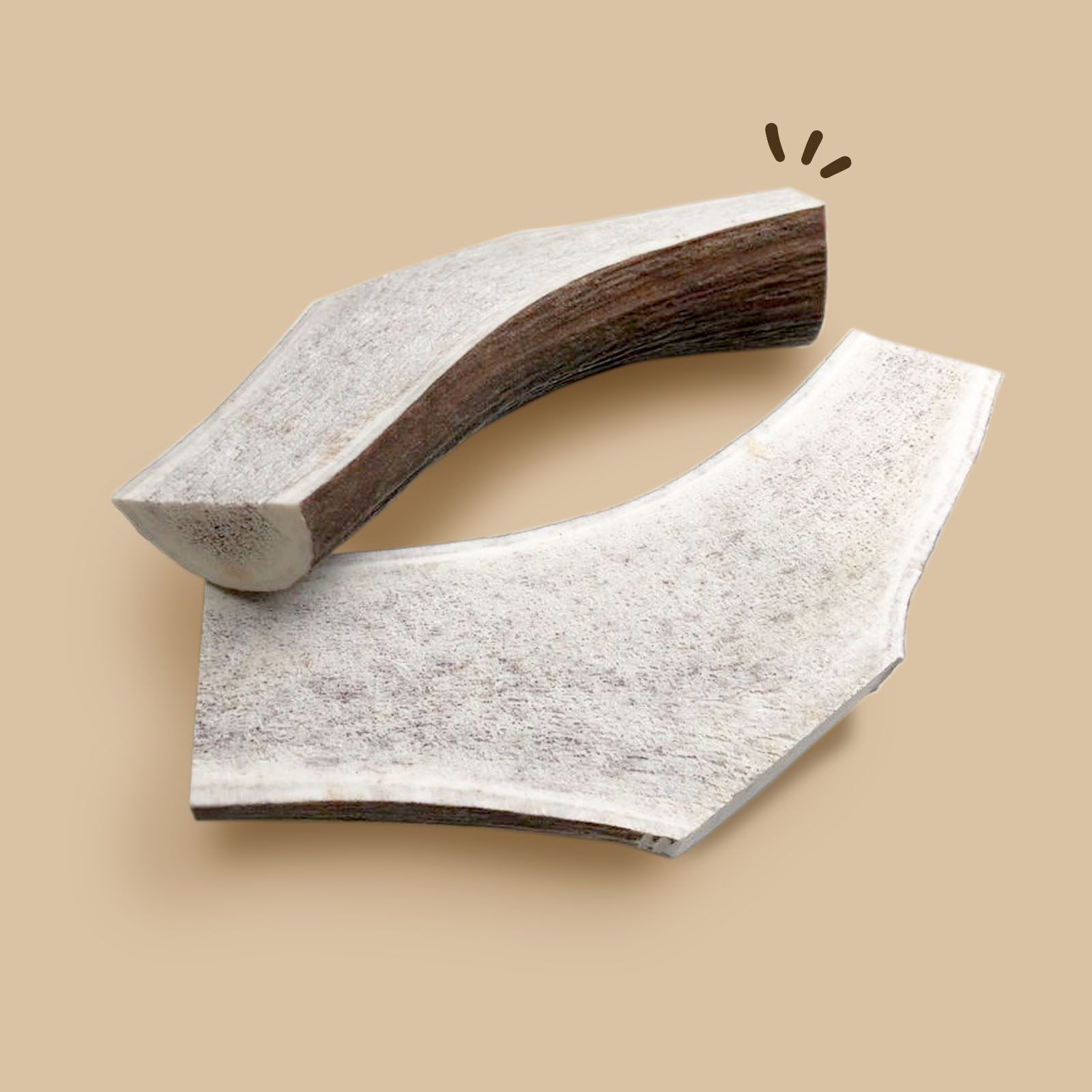 MAIKAI Asta de Ciervo Partida para Perro Pack de 2 - Mordedor Natural para Perros thumbnail