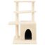 vidaXL Rascador para gatos con postes de sisal color crema 83,5 cm, , large indicador imagen numero 3