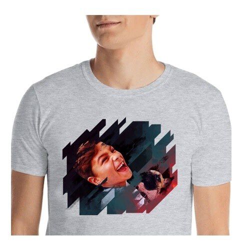 Mascochula camiseta hombre electronic personalizada con tu mascota gris thumbnail