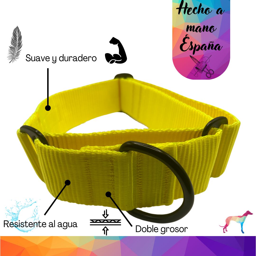 EGV - Collar Martingale. Collar galgo hecho a mano en Espa&ntilde;a (Amarillo), , large Imagen numero 2