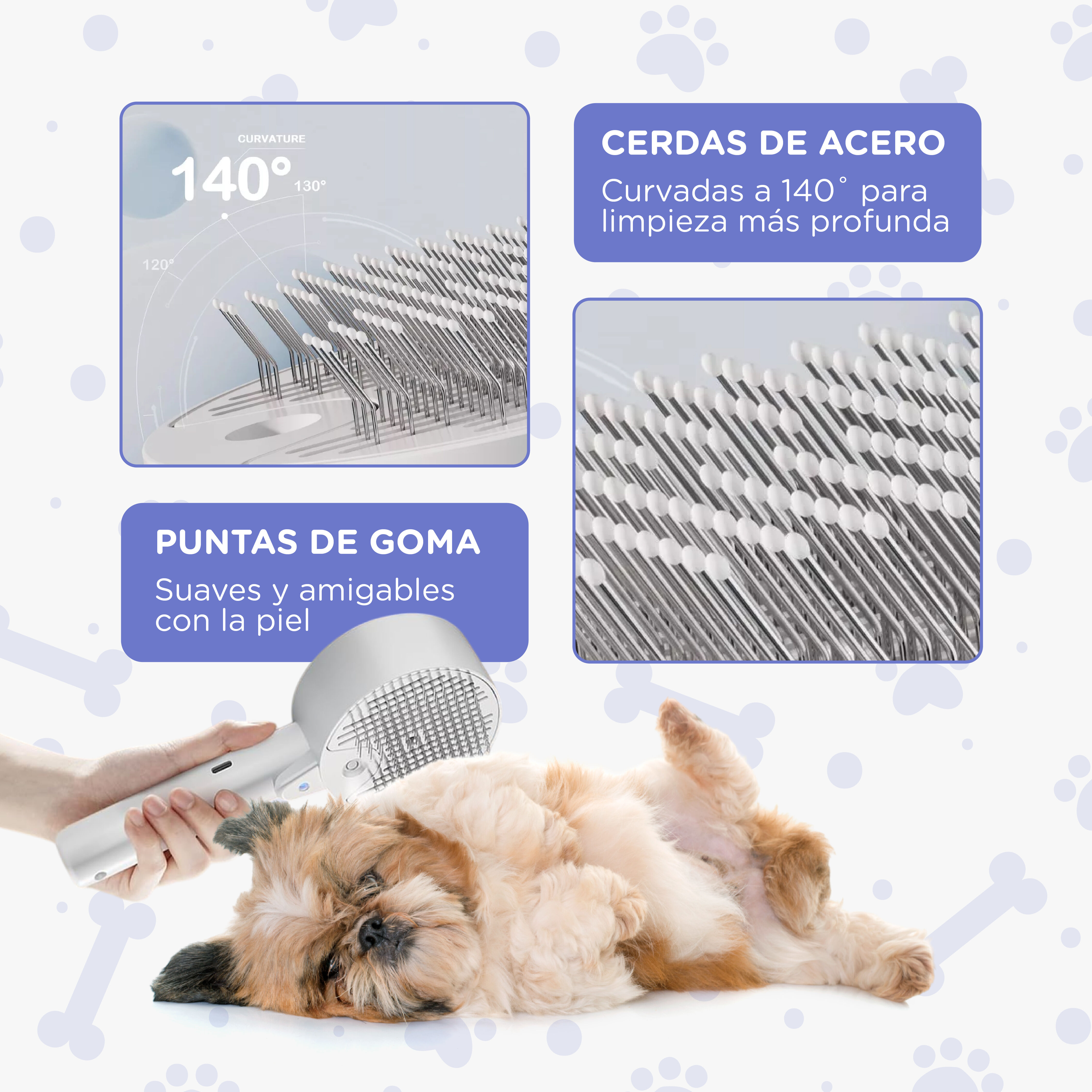 TheKingPet Cepillo Masajeador Quitapelos para perros thumbnail