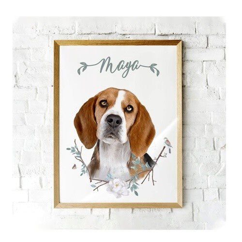 Mascochula wild retrato realista personalizado en lámina con tu mascota thumbnail