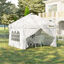 Outsunny Carpa Plegable 3x3 m con Altura Ajustable de 3 Niveles Cenador de Jardín con 4 Paredes Extraíbles 2 Ventanas 4 Sacos de Arena y Bolsa de Transporte para Camping Blanco, , large indicador imagen numero 2