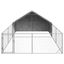 vidaXL Caseta perros exterior con corral 4x3x1,9 m acero galvanizado, , large indicador imagen numero 8