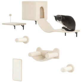 PawHut Estantes para Gatos Beige