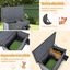 COSTWAY Casa para Gatos Aislada Exterior, Casa para Gatos de Madera con 2 Habitaciones, Divisor Removible, Techo Abatible, Puerta PVC, Recinto Elevado, Ideal para Invierno y Gatos Salvajes (Gris), , large indicador imagen numero 4