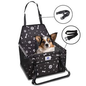 TheKingPet Asiento de seguridad para coches negro para viajar con perros