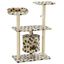 VidaXL Rascador con poste de sisal color Beige Huellas, , large indicador imagen numero 2