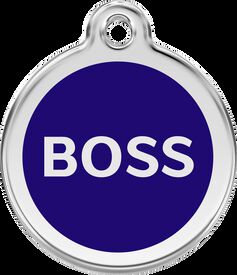 Placa identificativa Acero Inoxidable Boss Azul para perros